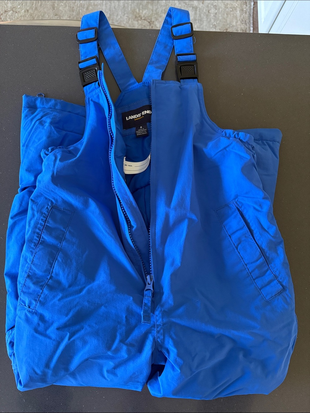 Lands' End Kids Royal Blue Insulated Snow One-Piece Bib